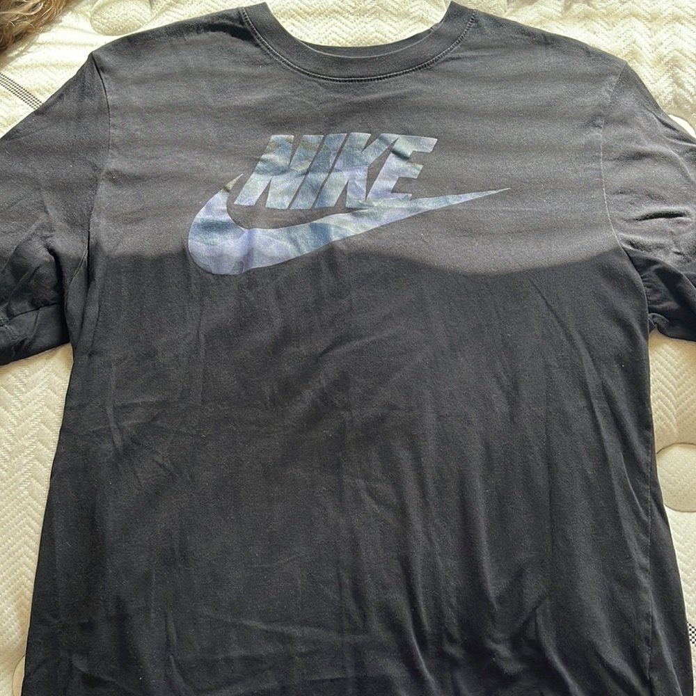 Nike T-Shirt w Blue Camouflage Swoosh